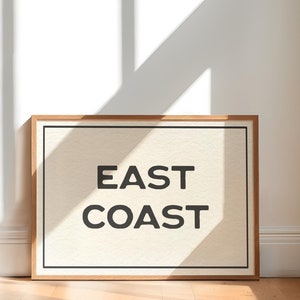 East Coast Digital Wall Art - Printable Instant Download Home Decor, Beachy Poster Coastal Granddaughter Aesthetic Trendy Printable Wall Art