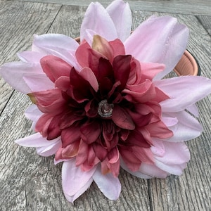 Dogs Collar Flower, Pink Flower, Collar Accessory, Collar Attachments, Wedding Flower, Extra Large Flower Dog Accessory