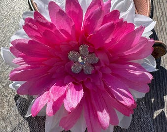 Large Pink/White Dog Flower Collar Attachment Dog Accessory