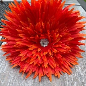 Dogs Collar Flower, Extra Large Orange Flower, Collar Attachment, Collar Accessory image 1