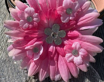 Pink Dog Flower Collar Attachment Dog Accessory