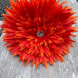 Dogs Collar Flower, Extra Large Orange Flower, Collar Attachment, Collar Accessory image 4