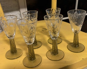 VINTAGE! Six Cordial Shot Glasses