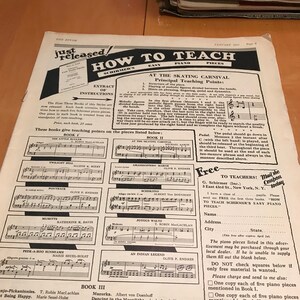 VINTAGE! The Etude &#39;Schirmer&#39;s Easy Piano Pieces How To Teach Piano&#39; Booklet