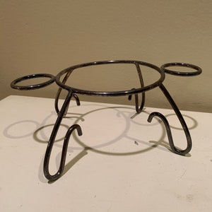 VINTAGE! Metal Pan Stand with Small Dipping Sauce Dish Holders
