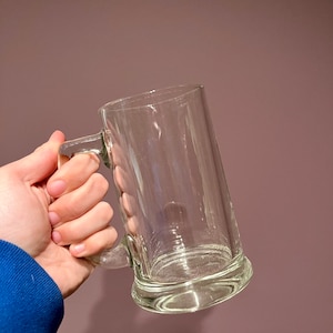 VINTAGE! Anchor Hocking Clear Glass Beer Stein Mug
