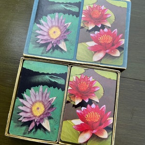 VINTAGE! Lily Pad Flowers Playing Cards