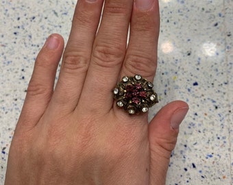 VINTAGE! Adjustable Costume Ring: Purple Gemstone Jewelry