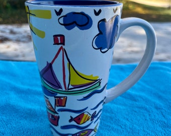 VINTAGE! Gibson Sailboat and Sea Creature Mug