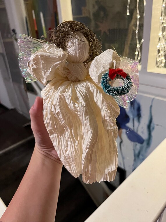 ヴィンテージ！クリスマスペーパーツイストエンジェル、リース飾り