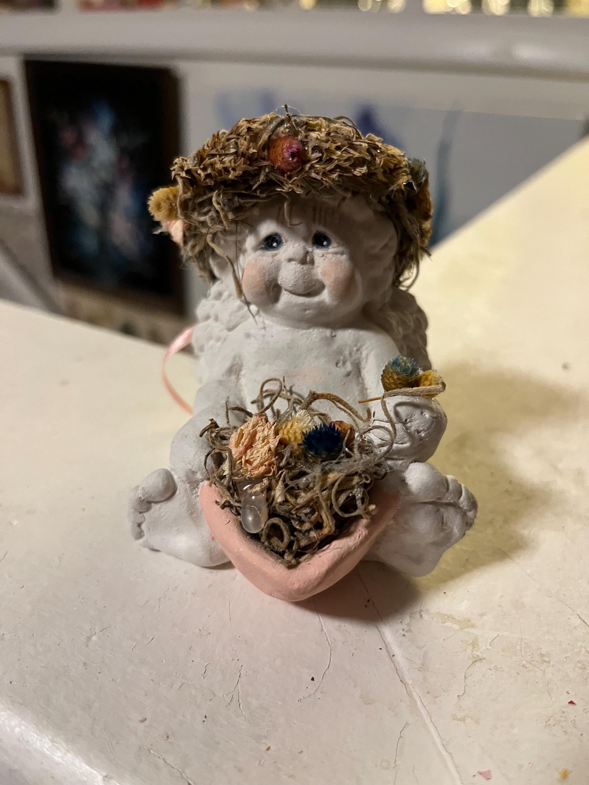 VINTAGE! Christmas Creamsicle Cherub Baby Angel Figurine - Etsy