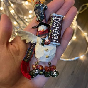 VINTAGE! Christmas Hershey’s Chocolate Snowman Ornament