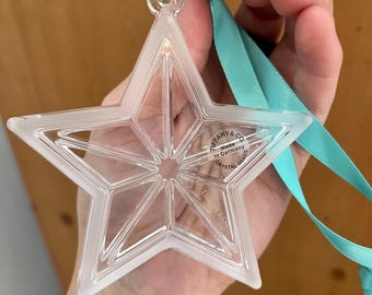 Tiffany & Co. クリスタル星型オーナメント Christmas Tiffany and Co. Crystal Clear Glass Star Ornament - Etsy