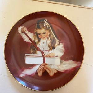 VINTAGE! Pemberton en Oakes Children at Christmas Plate Collection - &#39;A Gift for Laurie&#39;