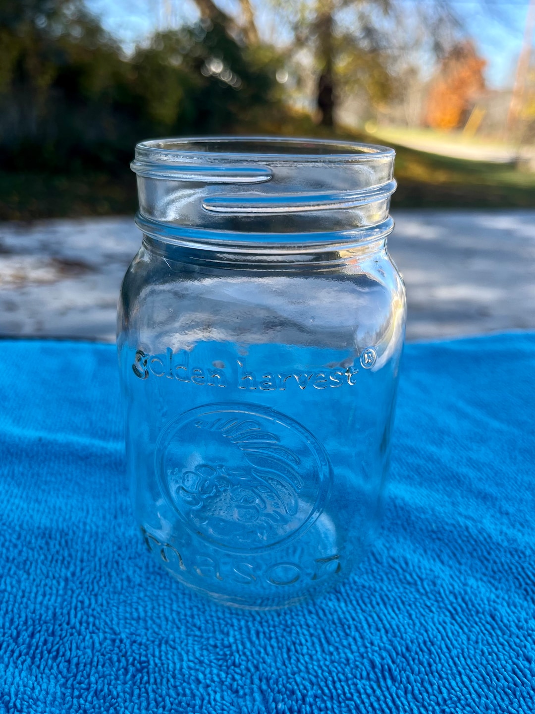 VINTAGE Golden Harvest Mason Jar Etsy