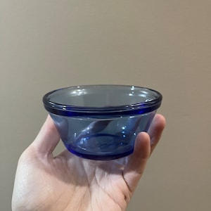 VINTAGE! Anchor Hocking Klare Kobalt Blaue Glas Pinch Bowl