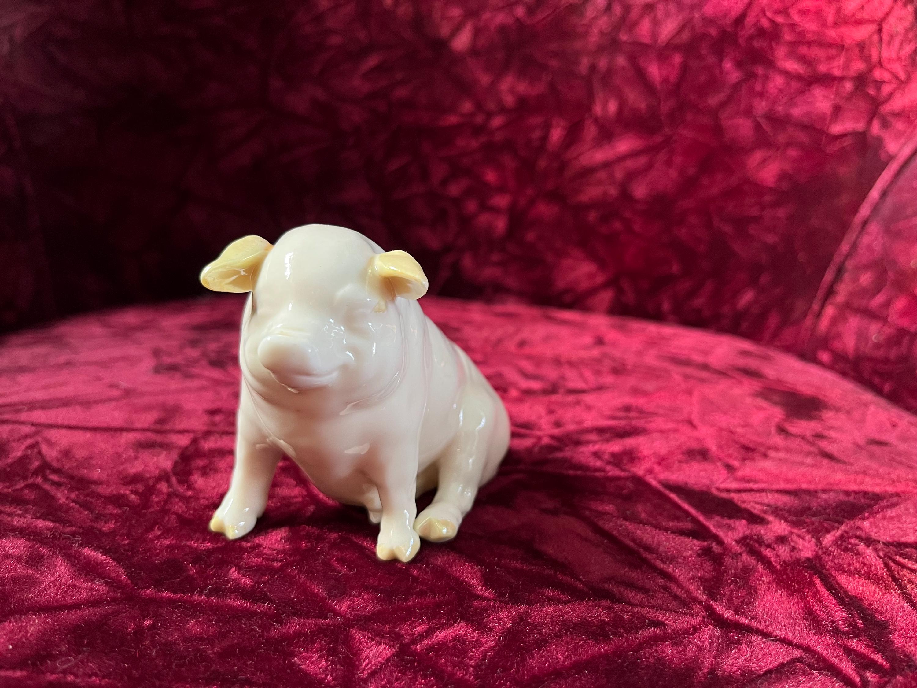 Belleek Pig - Etsy