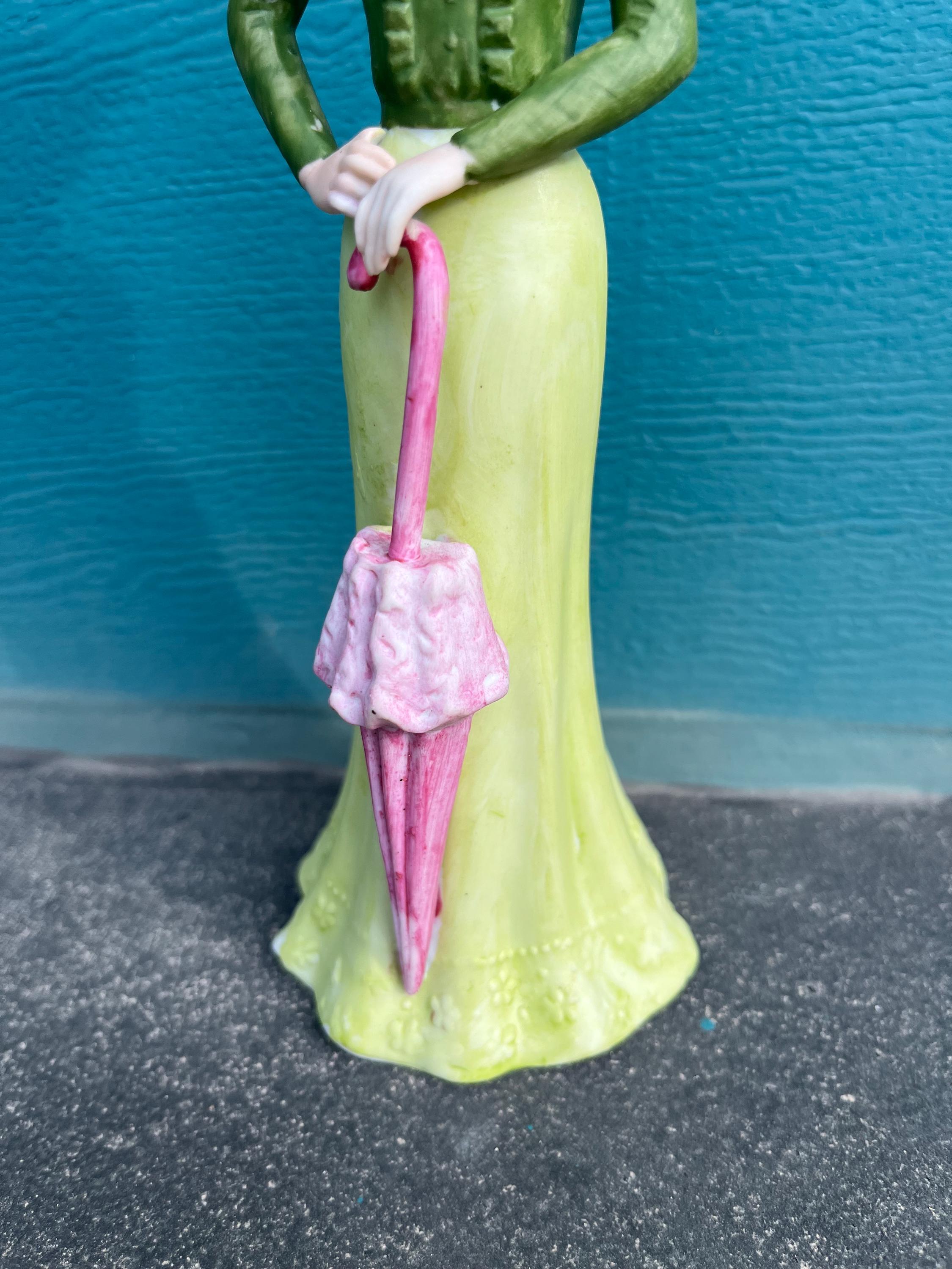 ヴィンテージ！エダ・マン作 ミラノ磁器彫刻「傘を持つ女性」 - Etsy 日本