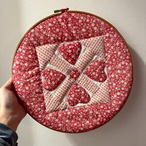 VINTAGE! Fabric Hearts Wall Hanging
