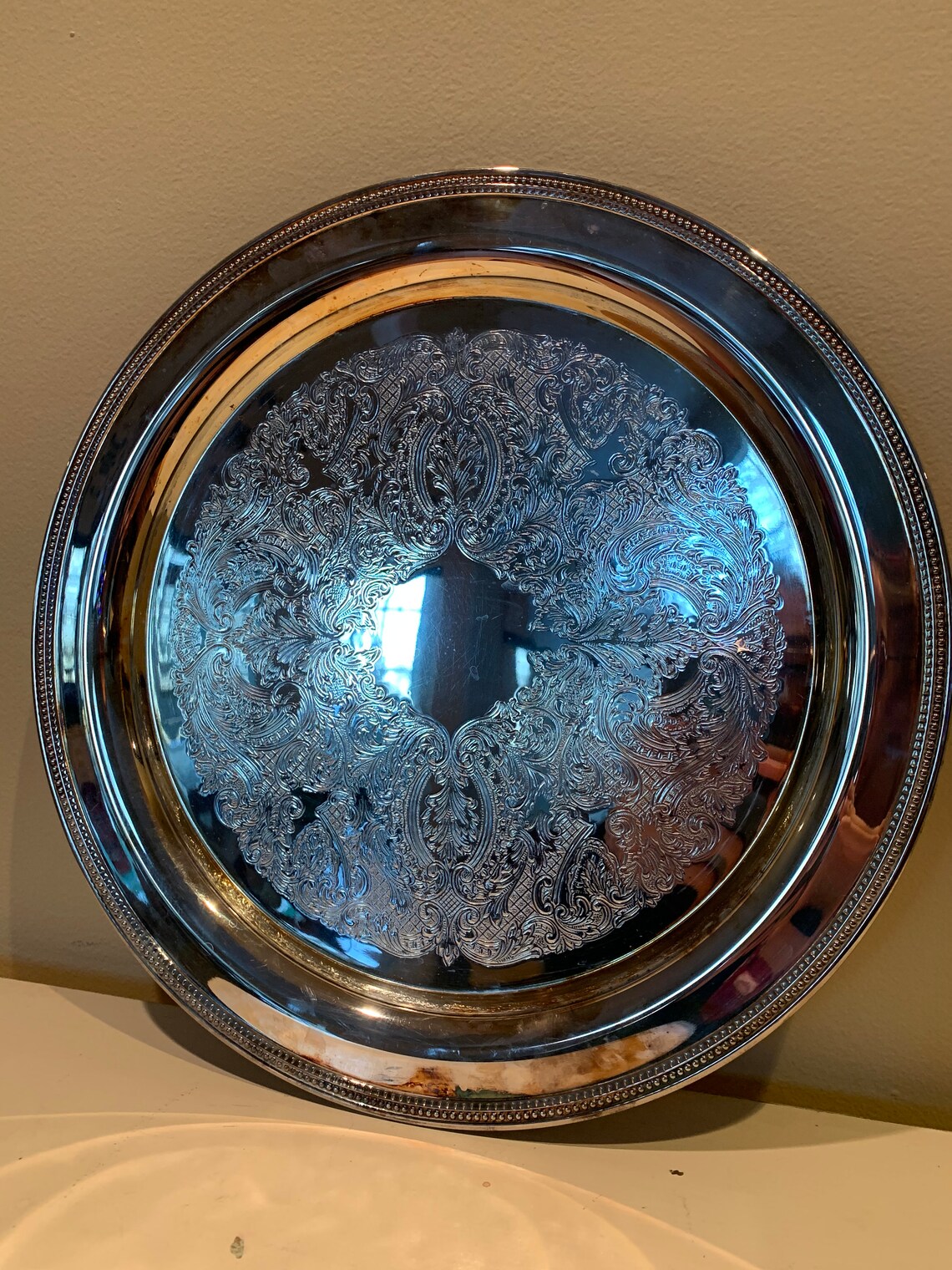 VINTAGE Silver Platter Etsy