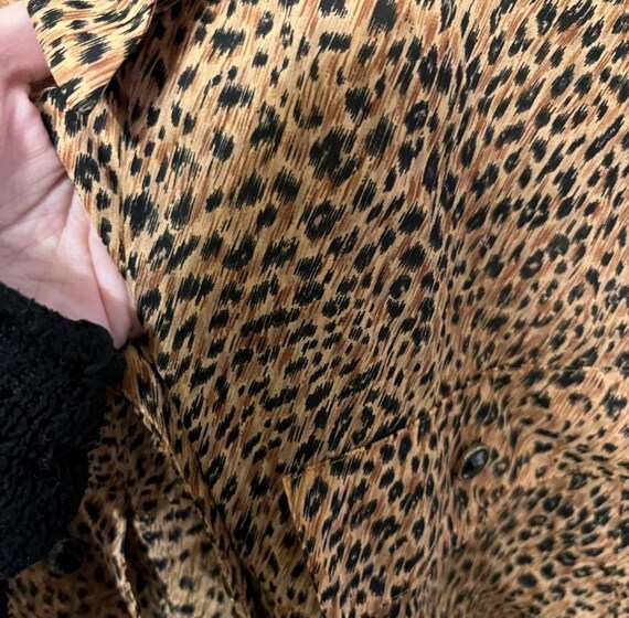VINTAGE! Cheetah Print Button Down Blouse - image 6