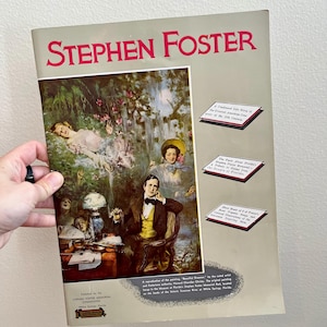 UITSTEKEND! Bladmuziek, levensverhaal en feiten over Stephen Foster Uitgegeven door Stephen Foster Memorial Commission