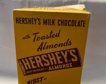 VINTAGE ! Boîte de bonbons Hershey's au chocolat au lait et aux amandes grillées (vide)