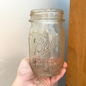 ヴィンテージ！透明ガラスの完璧なメイソンジャー