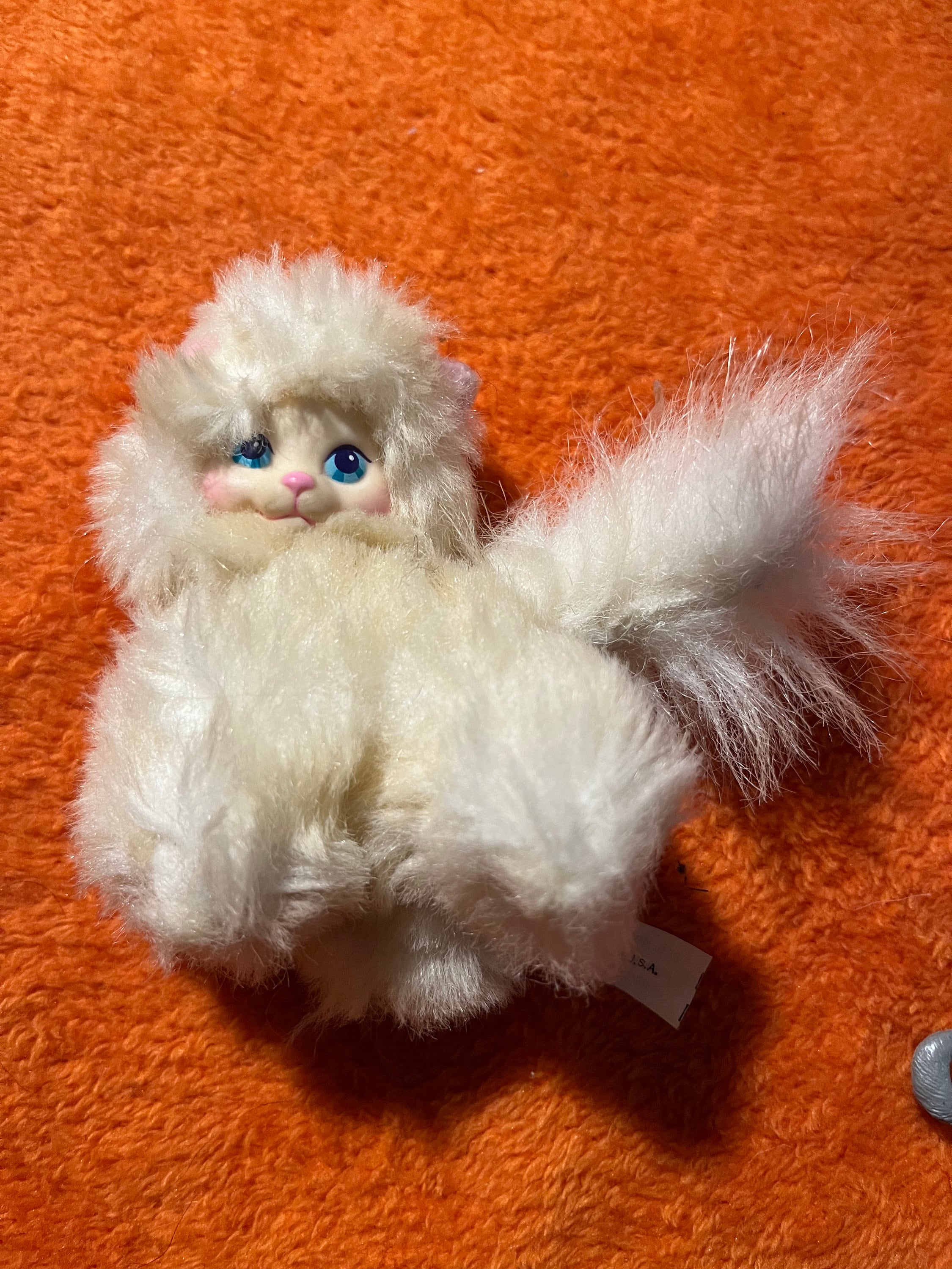VINTAGE 1991 Barbie Plush White Cat Miniature Etsy