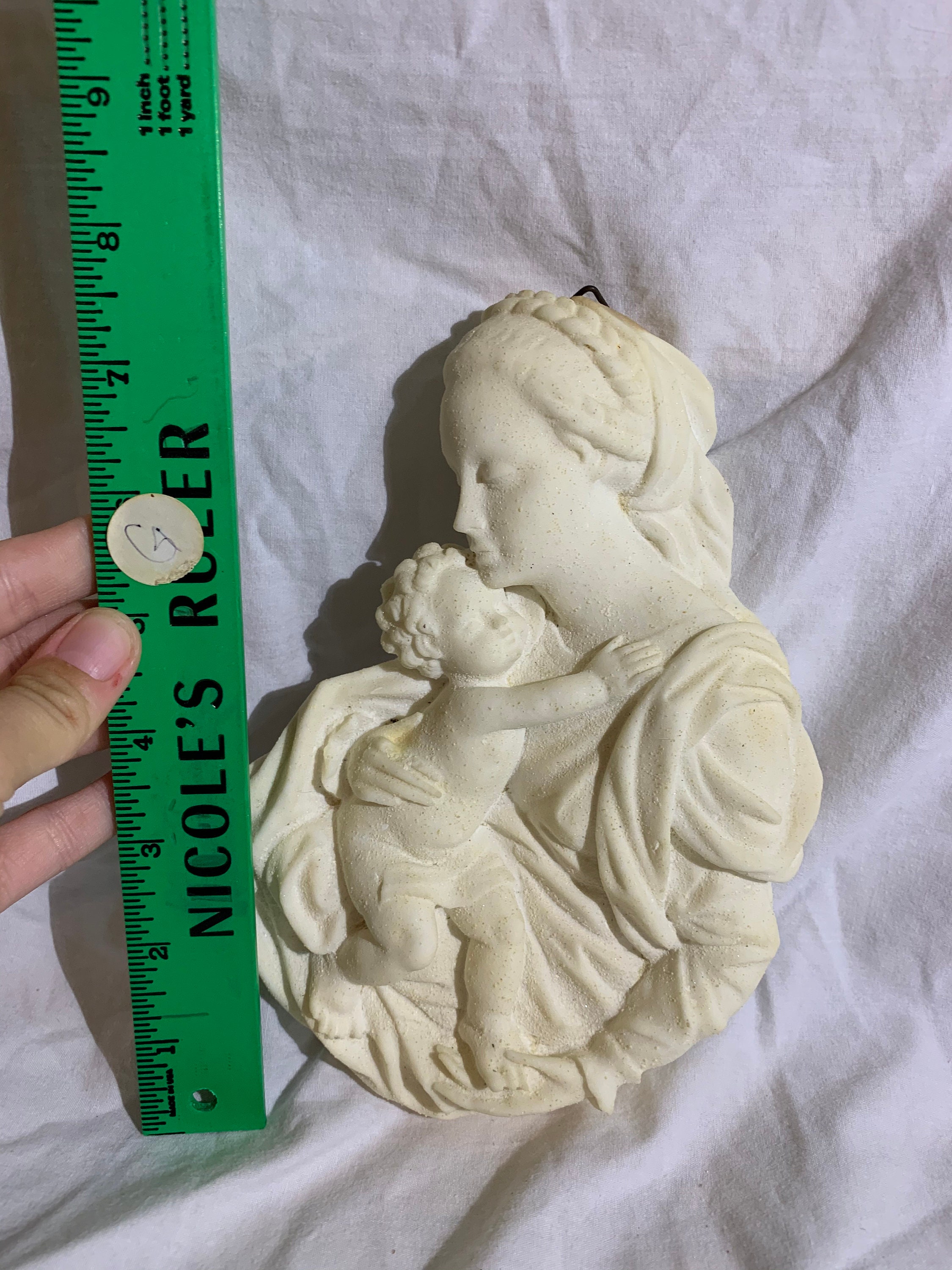 ヴィンテージ！宗教的な聖母子の石膏壁掛け - Etsy 日本