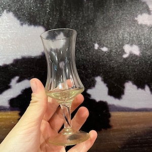 VINTAGE! Clear Glass Footed Shot Glass