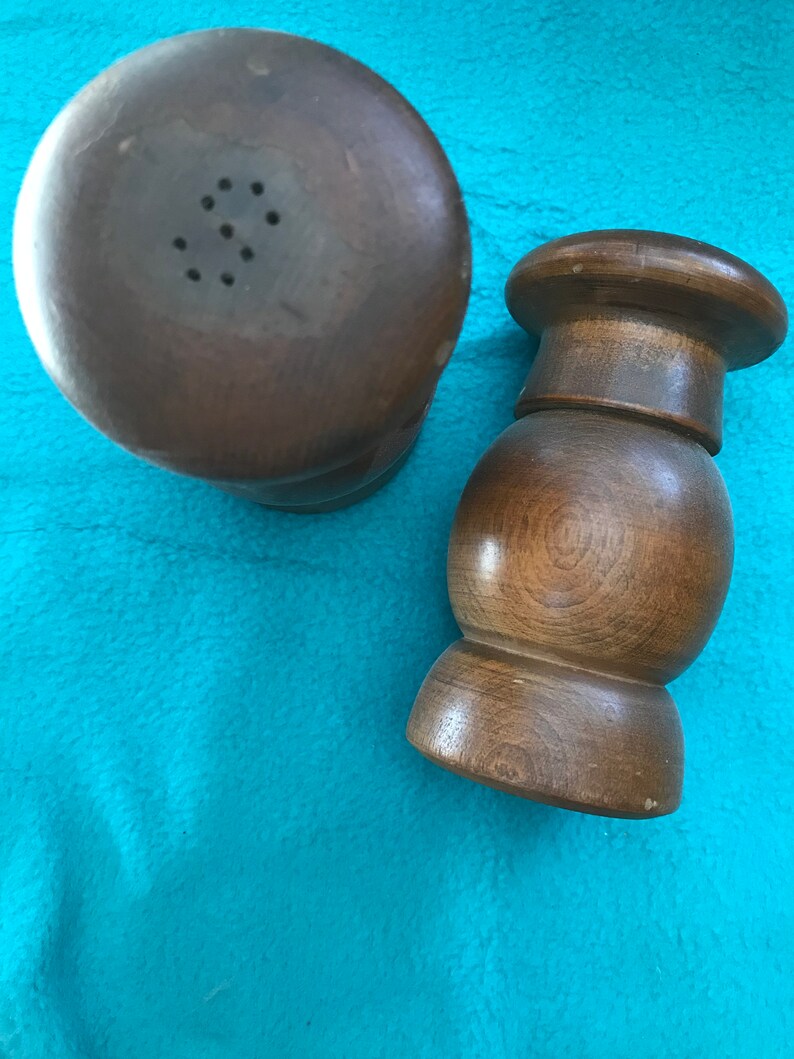 Vintage Wooden Salt And Pepper Shakers
