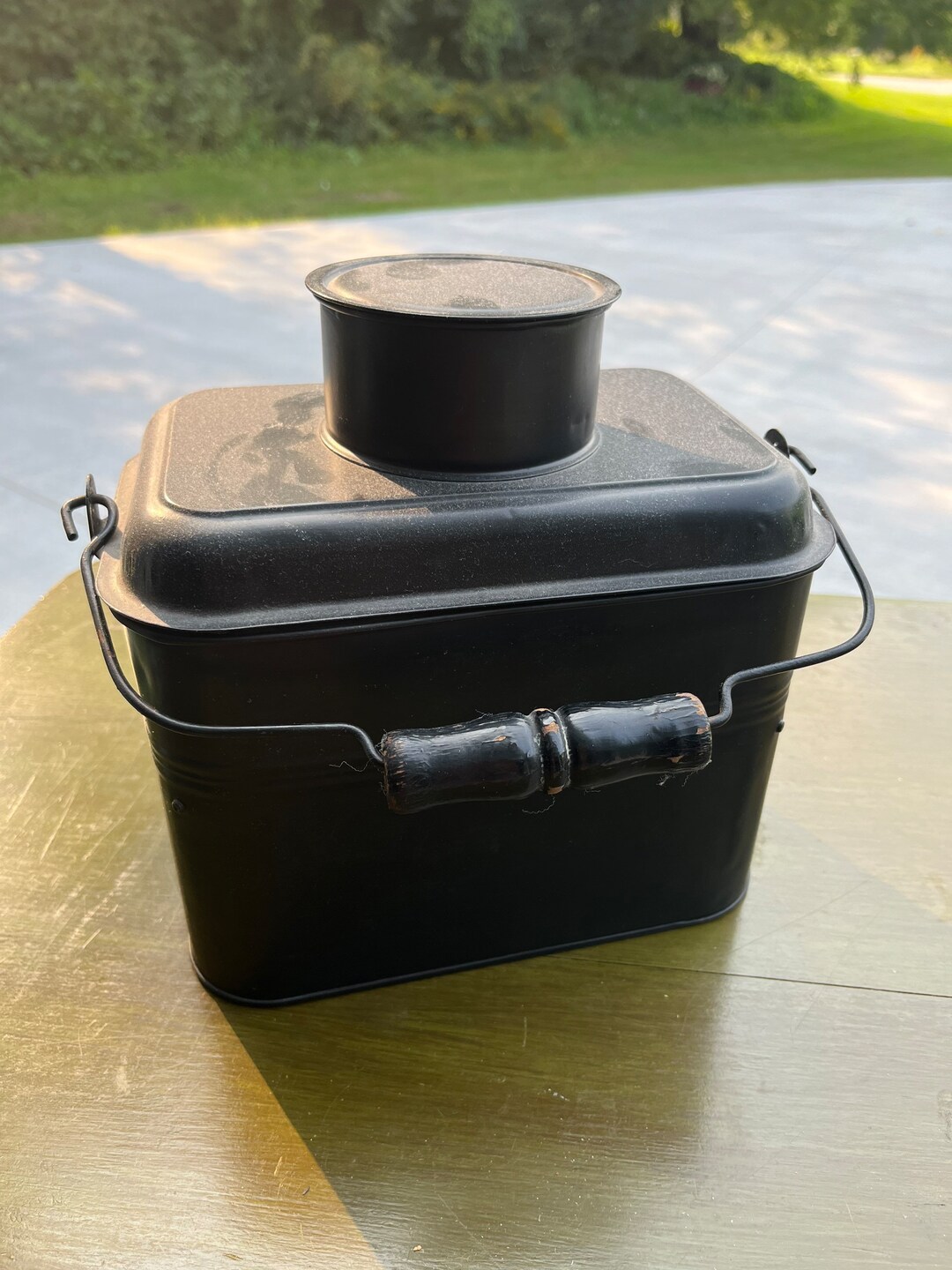 VINTAGE Metal Lunch Bucket Etsy
