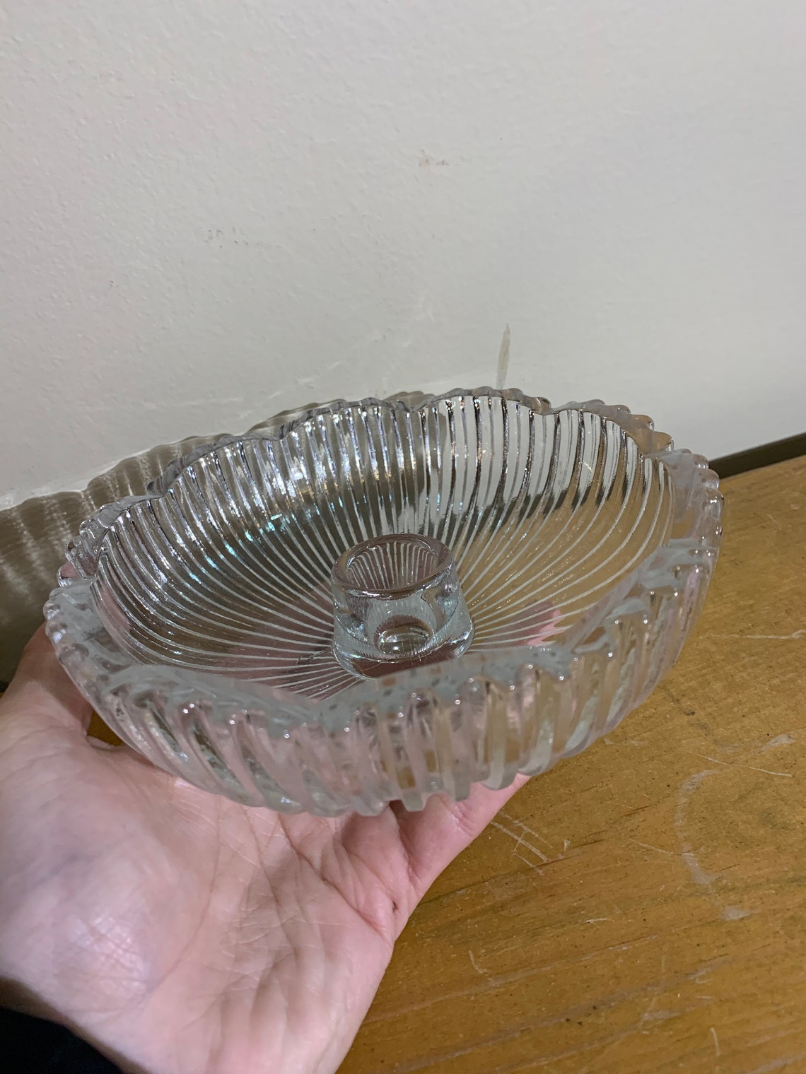 VINTAGE Crystal Candle Wax Drip Catcher Etsy