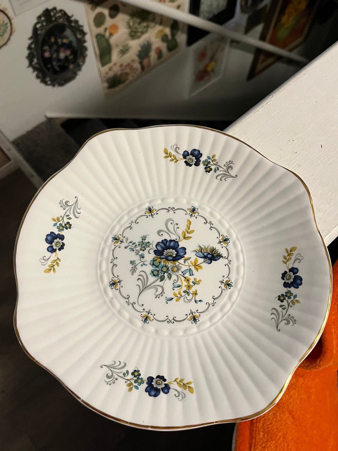 VINTAGE! Royal Tara Trellis Blue Cornflower Scalloped Plate - Etsy