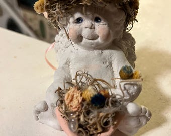 VINTAGE! Christmas Creamsicle Cherub Baby Angel Figurine - Etsy