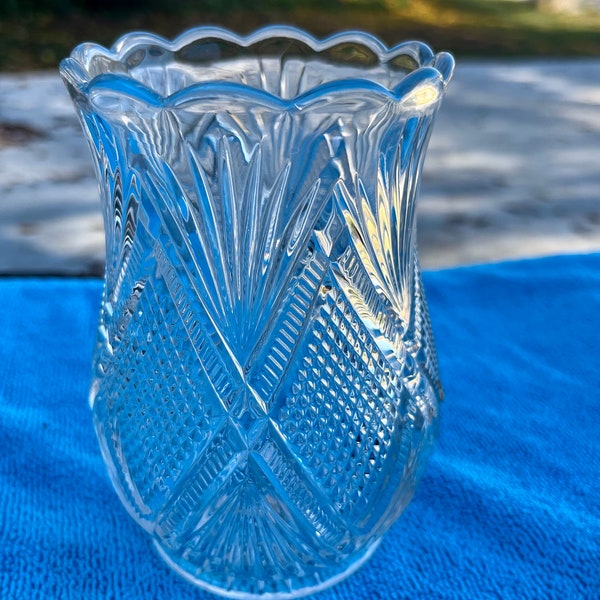 Cut Glass Bud Vase Etsy
