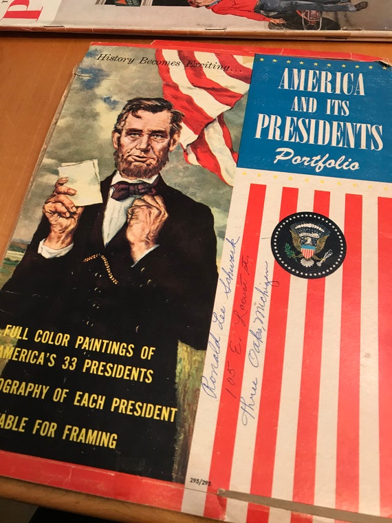 Vintage America And Its Presidents Paintings Etsy