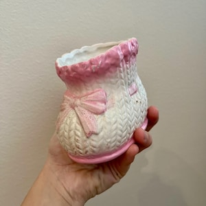 VINTAGE! Napcoware Japan Baby Pink Bootie Ceramic Planter