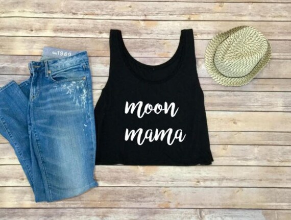 Moon Mama Tank | Crop Top | Womens Clothing | Womens Tank | Mama Shirt | Mom Shirt | Moon Shirt | Tops and Tees | Tank Top | Boho Mom Shirt