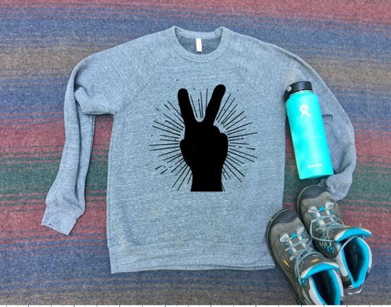 Peace Sign Sweatshirt | Peace Sign Shirt | Boho Shirt | Hipster Shirt | Hiking Sweatshirt | Camping | Travel Shirt | Roadtrip Shirt