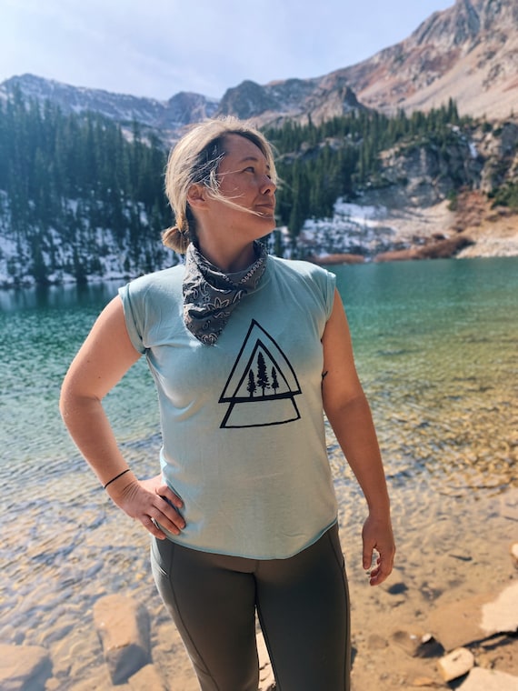Mountain Shirt|Tree Shirt|Geo Mountain Shirt|Womens Shirt|Womens Clothing|Adventure Shirt|Comfortable Womens Clothing