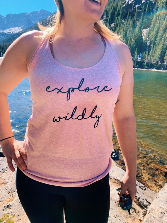 Explore Wildly Tank|Womens Tank|Womens Shirt|Hiking Shirt|Wild Shirt|Explore|Mountains|Camping Shirt