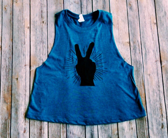 Peace Sign Shirt | Womens Tank | Crop Top | Hiking | Yoga | Boho Shirt | Bohemian Womens | Womens Shirt | Roadtrip Shirt | Yoga Crop Top