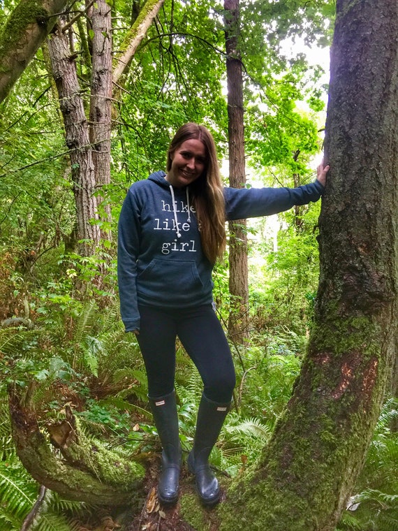 Hike Like A Girl Hoodie- Hiking Hoodie- Women's Clothing- Hiking Shirt- Women's Sweatshirt- Fall Hoodie- Gift for Her- Gift for Hiker