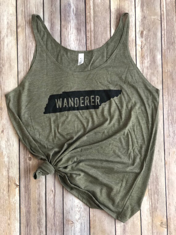 Wanderer Tank | State Tee | Home Tee | Womens Shirt | Wanderlust | Hiking Shirt | Explore | Roadtrip | Boho Women's Clothing | Adventure |