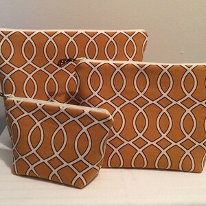 Copper Mosaic Zipper Bag; Women&#39;s Travel Bag; Cosmetic Bag;