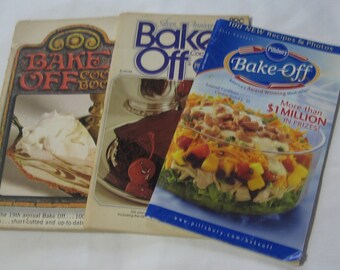 3 Pillsbury Bake Off Cookbooks, 1968 1974 2004 25th Anniversary, 19th, 41st