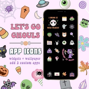 Let&#39;s Go Ghouls Halloween App Icons Set für iPhone, iPad und Android