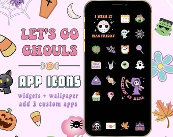 Let&#39;s Go Ghouls Halloween App Icons Set für iPhone, iPad und Android